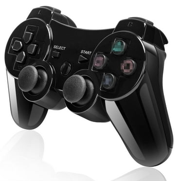 Wireless Controller for PS 3, Gamepad Joystick for PS3 with USB Charger Cable Cord, Black
