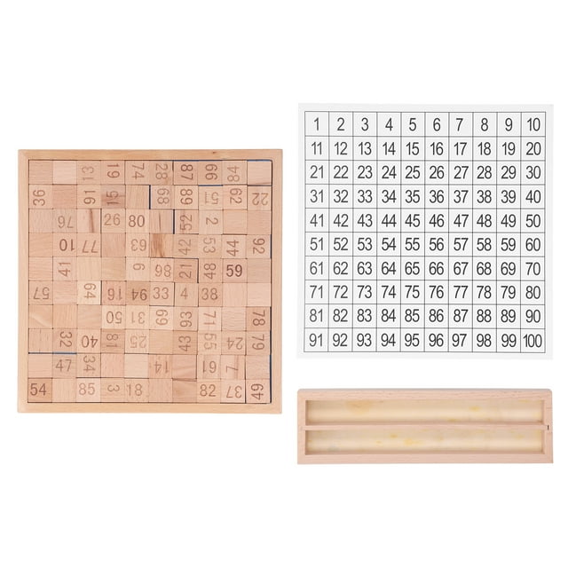 Juguete de cien tableros, juguete de 1 a 100 números consecutivos, juguete de madera, juguete de cien tableros, conteo matemático, juguete de cien tableros, respuesta rápida