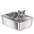 thumbnail image 1 of Caja de arena para gatos Holintan de acero inoxidable 45 x 35 x 15 cm, 1 of 6