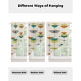 thumbnail image 4 of Boho Teal Yellow Orange Grey Swag Valances for Windows, Middle Century Geometric Rod Pocket Sheer Valances for Large Windows, Swag Toppers Light Filtering for Kitchen Living Room 2 Panels 36''x63'', 4 of 6