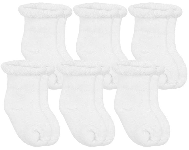 Kushies 6-Pack Terry Newborn Striped & Solid Cotton Socks - 533562