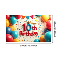 thumbnail image 2 of LUUFILx Happy Birthday 10th Party Decoration Backdrop Banner Colorful Balloon Background Photography Props Supplies Decorations Celebrations Event, 2 of 7