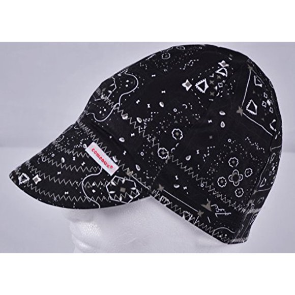 Comeaux Caps Bonnet de Soudage Réversible Bandana Noir Taille 7 7/8