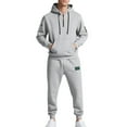 thumbnail image 2 of Wlynlyn Men Sweatsuits 2 Piece Outfits Crewneck Fleece Hoodies Joggers Sweatpants Fall Solid Color Tracksuits, 2 of 10