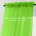 thumbnail image 2 of 2-Piece Multipurpose Solid Colored Drapes, Sheer Window Curtains with 2 inch Rod Pocket, 40 X 84 inches, Lime Green, 2 of 5