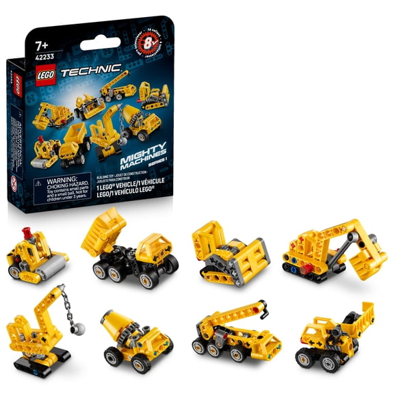 LEGO Technic Mighty Machines - Construction Truck Toy Mystery Box - Building Toy for Boys & Girls, Ages 7 - 8 Trucks to Collect - 42233