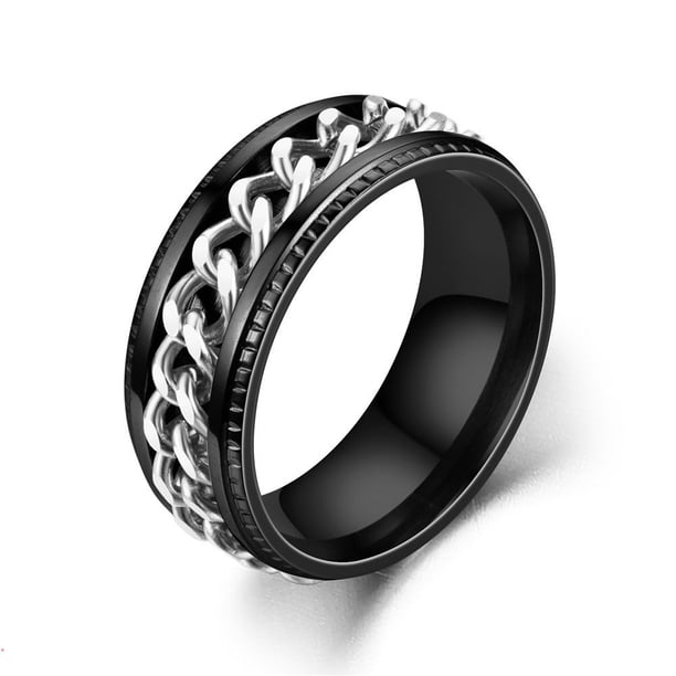 Anillo Giratorio De Cadena De Acero Inoxidable Para Hombres Titanio Gao Jiahui unisex