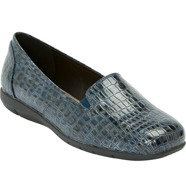 navy blue wide width womens shoes