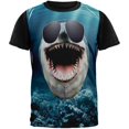 thumbnail image 1 of Shark In Sunglasses Adult Black Back T-Shirt, 1 of 2