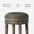 thumbnail image 6 of Maven Lane 26" Pullman Backless Counter Height Stool - Handcrafted Swivel Counter Stool with Reclaimed Oak Finish and Ronan Stone Vegan Leather - Ideal for Kitchens, Breakfast Bars, and Dining Areas, 6 of 12