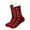 F06-Red, variant on FYDUU Fuzzy Socks for Women Fuzzy Slipper Socks With Non-Slip Grippers Women Winter Plush Socks Plus Velvet Thick Plaid Print Snow Socks