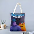 thumbnail image 2 of EGmoda: Monsters at Work Bolso de tela con estampado de lienzo para mujer, bolsa de compras reutilizable y estética, con cremallera interior, regalo para mujer, 35 × 40 cm., 2 of 6