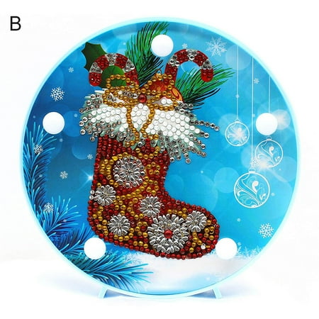 

Pnellth Christmas Tree LED Night Light DIY Diamond Drawing Home Colorful Decoration Lamp
