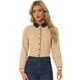 thumbnail image 1 of Blusa De Manga Larga Con Cuello Peter Pan Para Mujer Caqui XL, 1 of 6