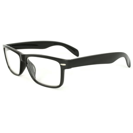 Nerd Fashion Sunglasses Black Frame Clear Lenses for Men and Women