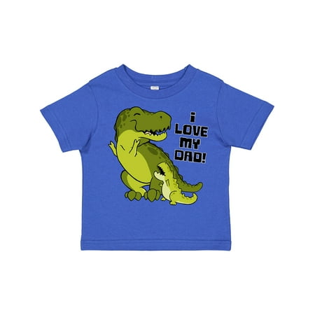 

Inktastic I Love My Dad with Baby and Daddy Tyranasaurus Rex Gift Toddler Boy or Toddler Girl T-Shirt