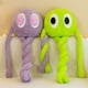 thumbnail image 2 of Oreiller en peluche pieuvre mignon, doux et confortable, avec 4 pattes, pour la maison, la chambre à coucher, le bureau, vert, 90 cm, 480 g, 2 of 4