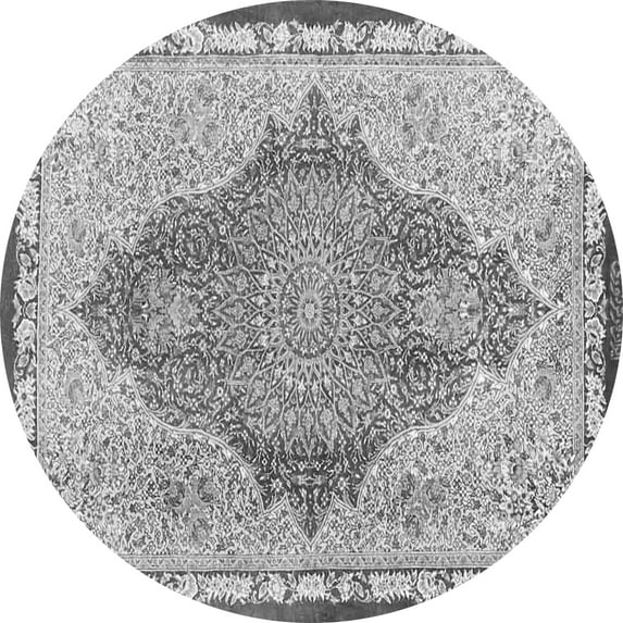 Ahgly Company Indoor Round Persian Gray Traditional Area Rugs, 4' Round