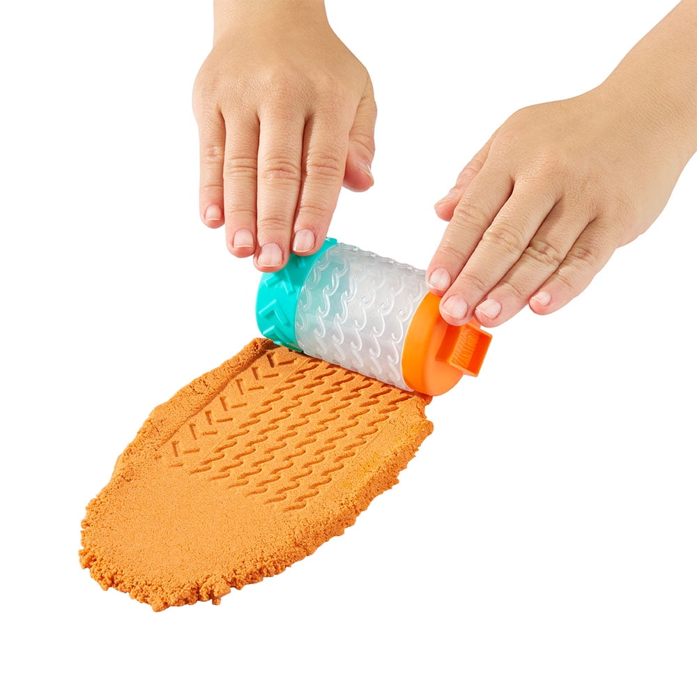 Wonder Factory Never Dry Dough & Sand Starter Set- Light Blue Dough + Orange Sand - Never Dries Out and Gluten Free
