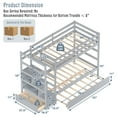 thumbnail image 4 of Costway Twin Over Twin Bunk Bed with Trundle Stairway and Storage Shelf Drawer Grey, 4 of 9