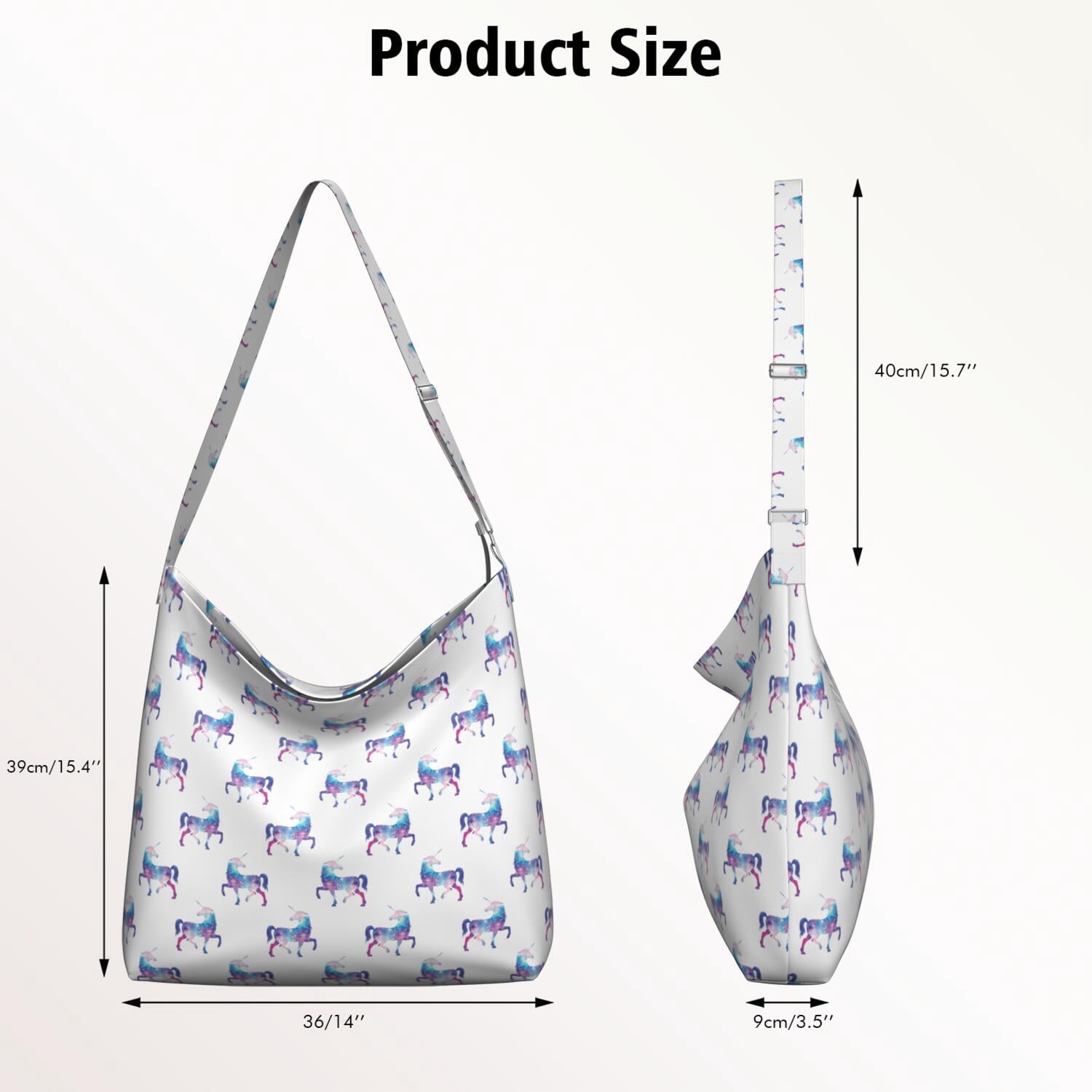 Cute Unicorn Design Adjustable Strap Crossbody Bag - Multi-Pocket Spacious Travel Sling Bag for Professionals
