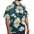 thumbnail image 2 of Daisy Men's Short Sleeve Hawaiian Shirt Button Down Poplin Beach Casual Printed Unisex Summer Tops, 2 of 6