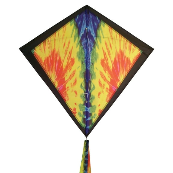 In the Breeze 2985 — Tie Dye Diamond Kite, 30-Inch — Fun, Easy Flying Single Line Kite for Kids and Adults