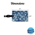 thumbnail image 3 of White Stars Blue Background Watercolor Faux Leather Travel Luggage Tag, 3 of 7