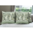 thumbnail image 5 of Ambesonne Monstera Throw Pillow Cover Pack of 4, Scandinavian Botanical Art, 4 Pcs-20" x 20", Pale Green Coconut Fawn, 5 of 5