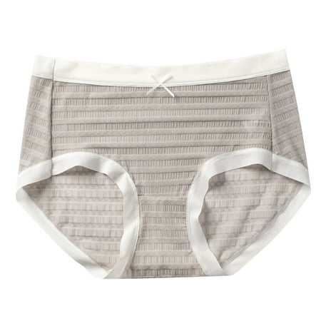 Ashirexll Underwear Women  Silk Underwear for Women Solid Color Lightweight Traceless Breathable Comfortable Mid Waist Panties for Women Khaki Free Size