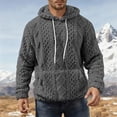 thumbnail image 2 of Hoodies for Men 2026 Fall Winter Long Sleeve Plain Lined Hooded Sweatshirt with Pockets Mens Pullover Top, 2 of 6