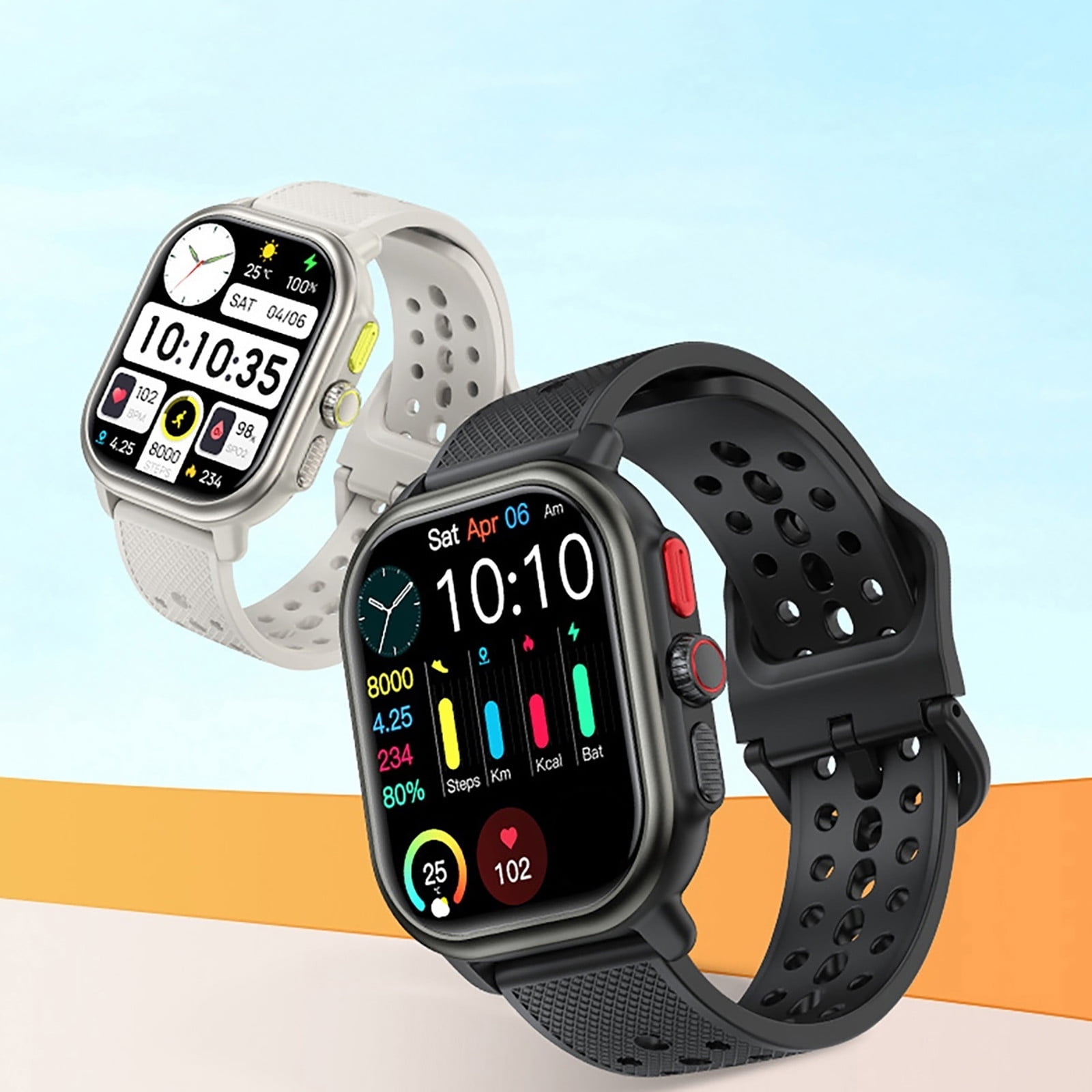 AZXY Smartwatch,Smart Watch for Android,Fitness Smart Watches,Bluetooth Sports Touchscreen Health Smart Watches for Women Men,Waterproof Fitness Trackers with Call Talk Music,White
