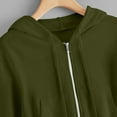 thumbnail image 5 of Feancey Cropped Zipper Sweatshirts Womens Hooded Fashion Jackets Lightweight Casual Zip Up Hoodies Fall Long Sleeve Fleece Jacket with Pockets Green 3XL, 5 of 6