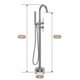 thumbnail image 2 of Bathtub Faucet, Floor Mount Bathtub Faucet Freestanding Tub Faucet Standing Bathtub Filler, High-Flow Bath Shower Faucet with Handheld Sprinkler, 2 of 8