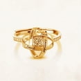 thumbnail image 4 of Womens Adjustable Silver Clover Open Ring: Electroplated, Personalized with Letters, Numbers, or Text, Exhibits a Unique Personality Style, 4 of 8
