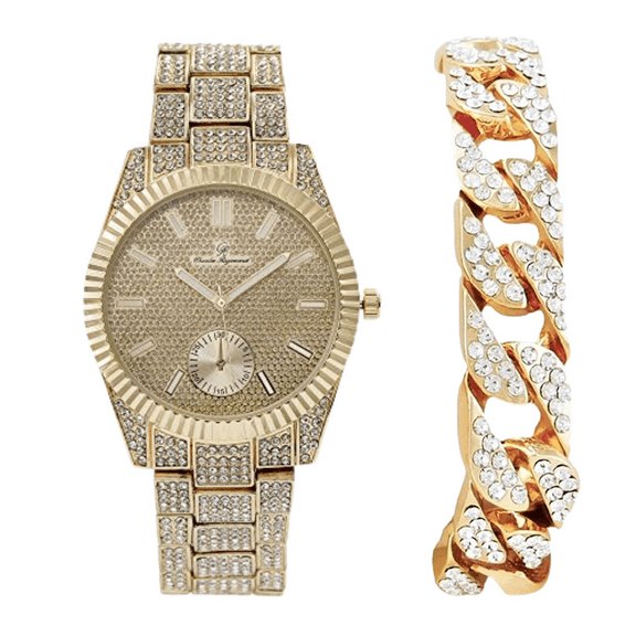 Charles Raymond Variety of Bling-ed Out Trendy Mens Hip Hop Watches - 2023 Blast (Gold - ST10310 -C)