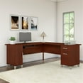 thumbnail image 2 of Kingfisher Lane 71" Transitional Wood L-Shaped Desk in Hansen Cherry, 2 of 7