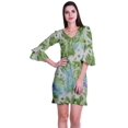 thumbnail image 1 of Moomaya Robe Courte Imprimée pour Femmes, Manches Évasées, Coupe Droite, Robes pour Femmes, Vêtements d'Été Décontractés, 1 of 6