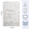 thumbnail image 4 of 2x3 Area Rug Washable Entryway Distressed Small Rug, Vintage Boho Oriental Front Door Mat, Non-Slip Rubber Backing Stain Resistant Floor Mat for Entrance, Bathroom, Kitchen, Hallway., 4 of 9