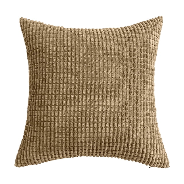 Funda de almohada 45 x 45 cm para sofá cama de salón, decoración del hogar, cuadrada, de pana suave