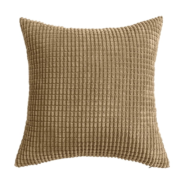 Funda de almohada 45 x 45 cm para sofá cama de salón, decoración del hogar, cuadrada, de pana suave