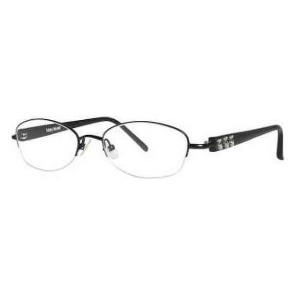 NEW VERA WANG LUXE ALLURE WOMENS/LADIES DESIGNER HALF-RIM BLACK RHINESTONES SIMPLE & ELEGANT FRAMES FRAME DEMO LENSES 50-17-132 EYEGLASSES/EYEGLASS FRAME