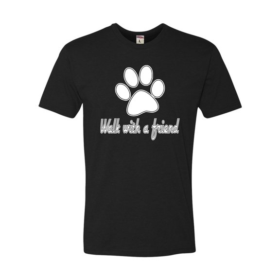 Adult Walk With A Friend Dog Lovers Pet Lovers Deluxe T-Shirt