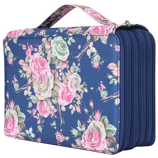Rose Printed Pen Holder With 252 Slots, Multi Layer Portable Pencil Case For Sorting And Organizing, Ideal For Art Students And Stationery Shops