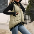 thumbnail image 6 of Fnooota Womens Puffer Vests, Quilted Sleeveless Zip up Lapel Collar Winter Vests Outerwear Beige Size S-2XL, 6 of 8