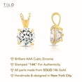 thumbnail image 2 of Tilo Jewelry 14K Yellow Gold .50 Carat Solitaire Round Brilliant CZ Pendant Charm | 5mm | Classic Everyday Pendant for Women & Unisex Necklace, 2 of 8