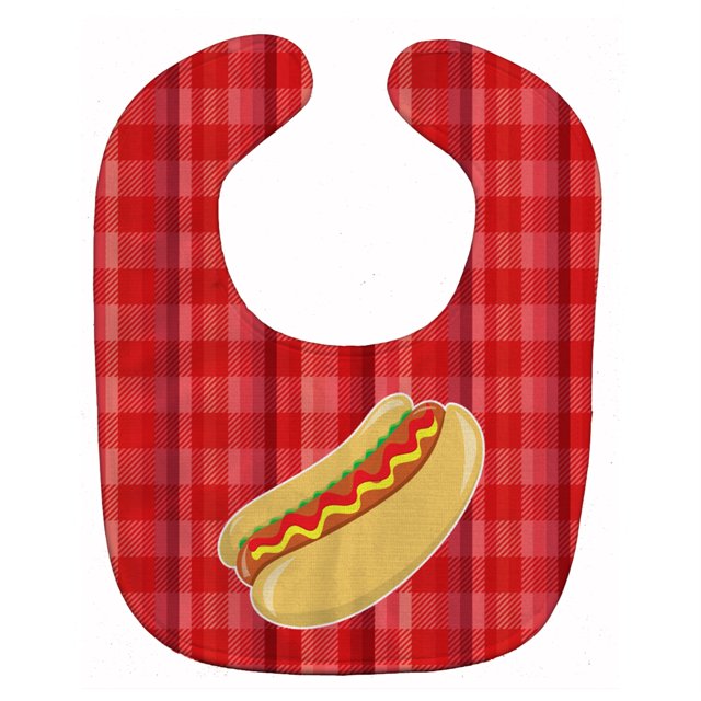 Babero de Bebé Caroline's Treasures Hot Dog Plaid Grande