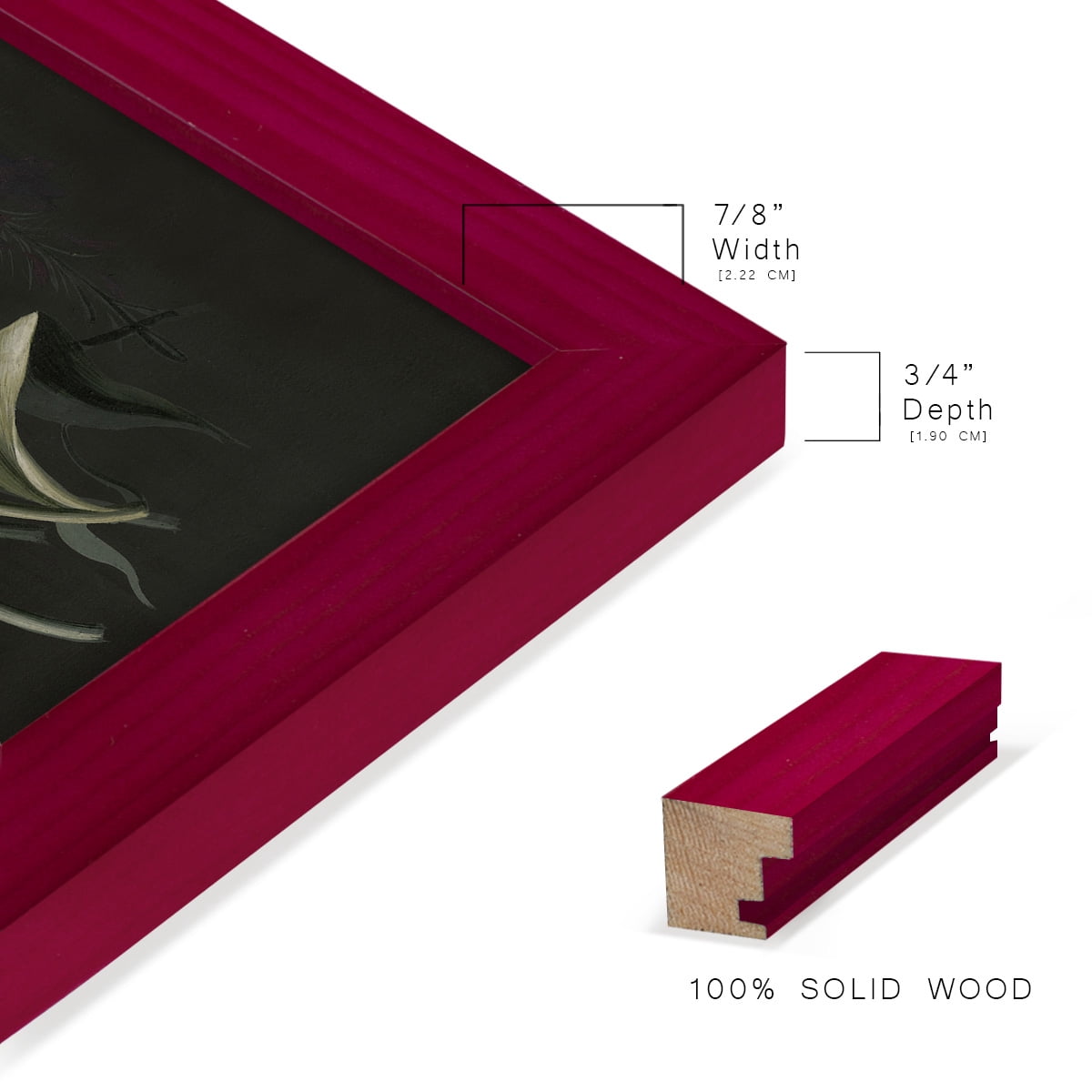 Dramatic Bouquet II -Framed Print w/glass-Cherry Red