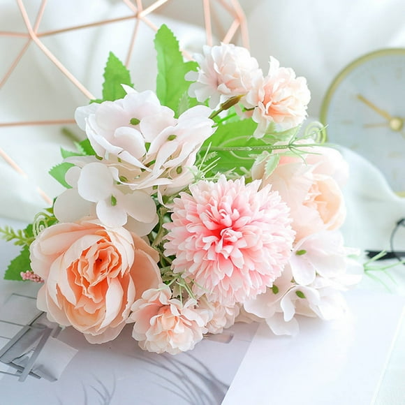 EGNMCR Fake Flowers, Artificial Flowers Simulated Bouquet Of Home Decoration Flowers Simulated Rose Bouquet Of Small Handlebars Of Roses rose bouquet