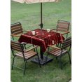 thumbnail image 4 of Outdoor Tablecloths with Umbrella Hole & Zipper, Red Black Boho 60x60 Inch Square Tablecloths, Vintage Ethnic Tribe Abstract Art Retro Waterproof Table Cloth, Patio/Pool/Picnic Table Covers, 4 of 8